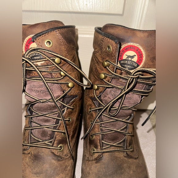Red wing Irish Setter Brown Leather ultradry weatherproof safety toe Boots 8 main image 15